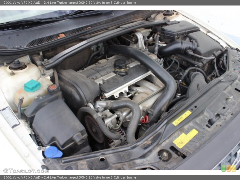 2.4 Liter Turbocharged DOHC 20 Valve Inline 5 Cylinder 2001 Volvo V70 Engine