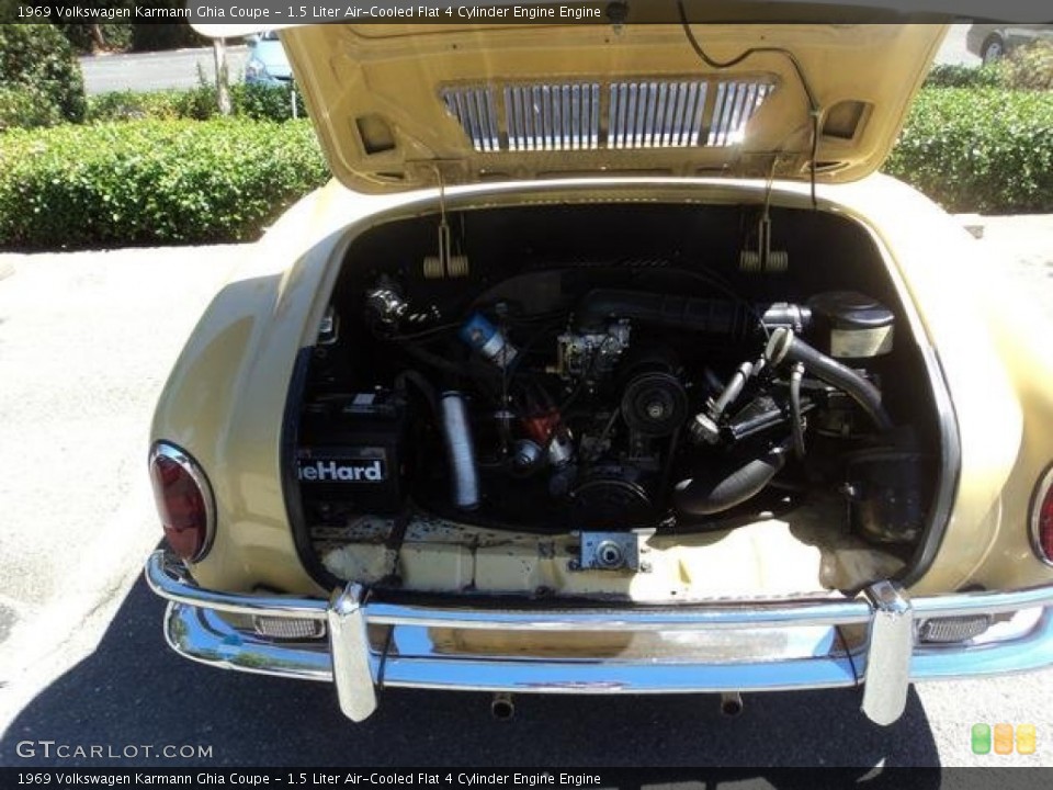 1.5 Liter Air-Cooled Flat 4 Cylinder Engine 1969 Volkswagen Karmann Ghia Engine