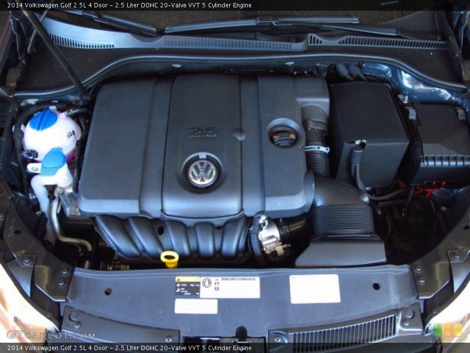 2.5 Liter DOHC 20-Valve VVT 5 Cylinder 2014 Volkswagen Golf Engine