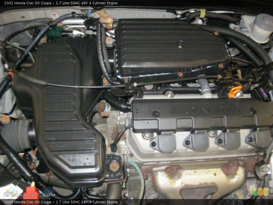 1.7 Liter SOHC 16V 4 Cylinder 2003 Honda Civic Engine