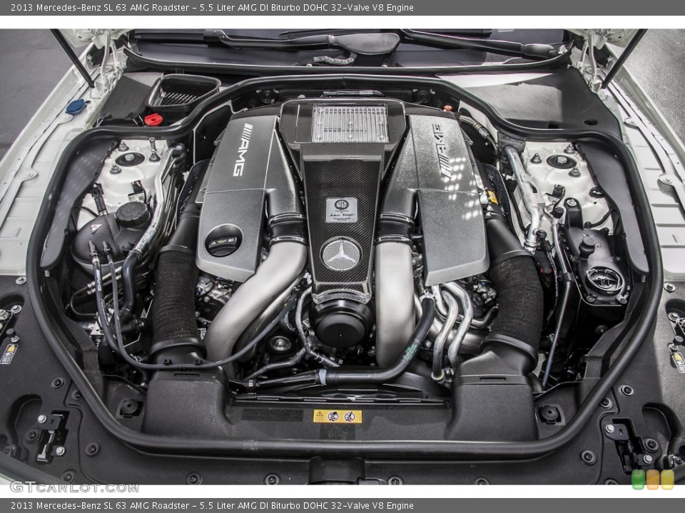5.5 Liter AMG DI Biturbo DOHC 32-Valve V8 2013 Mercedes-Benz SL Engine