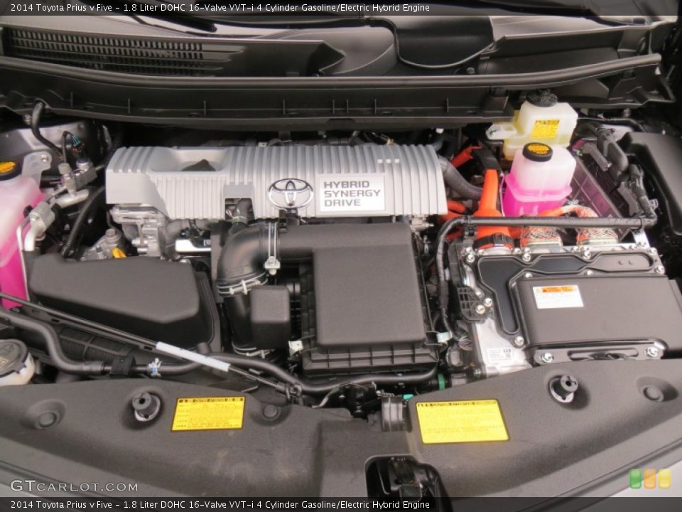 1.8 Liter DOHC 16-Valve VVT-i 4 Cylinder Gasoline/Electric Hybrid 2014 Toyota Prius v Engine