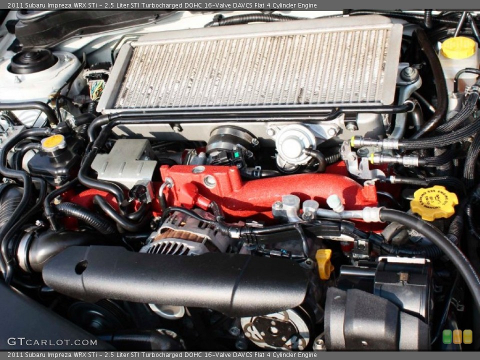 2.5 Liter STI Turbocharged DOHC 16-Valve DAVCS Flat 4 Cylinder 2011 Subaru Impreza Engine