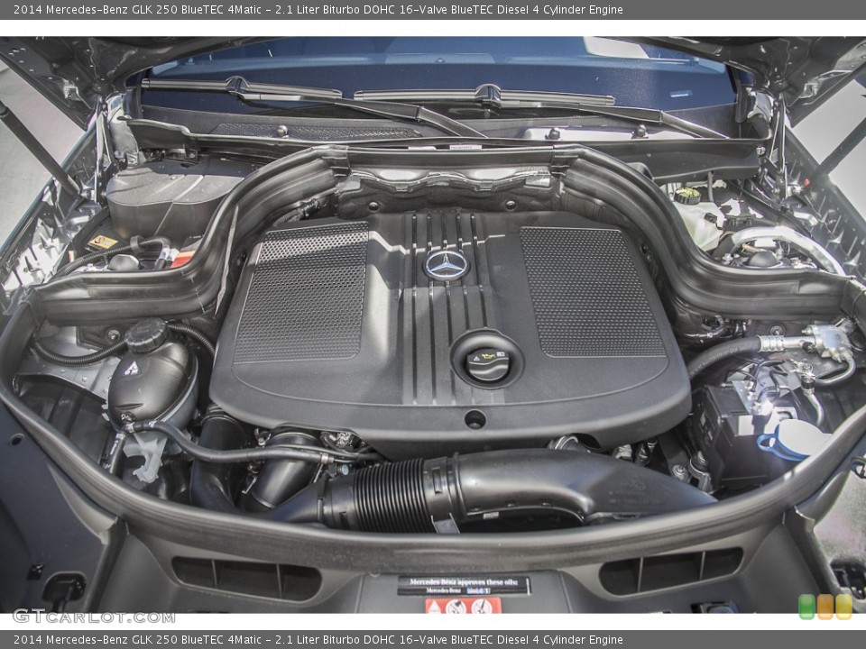 2.1 Liter Biturbo DOHC 16-Valve BlueTEC Diesel 4 Cylinder 2014 Mercedes-Benz GLK Engine