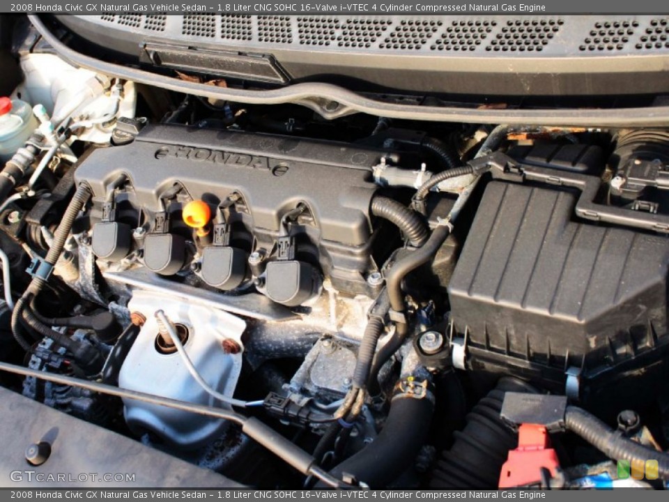 1.8 Liter CNG SOHC 16-Valve i-VTEC 4 Cylinder Compressed Natural Gas 2008 Honda Civic Engine