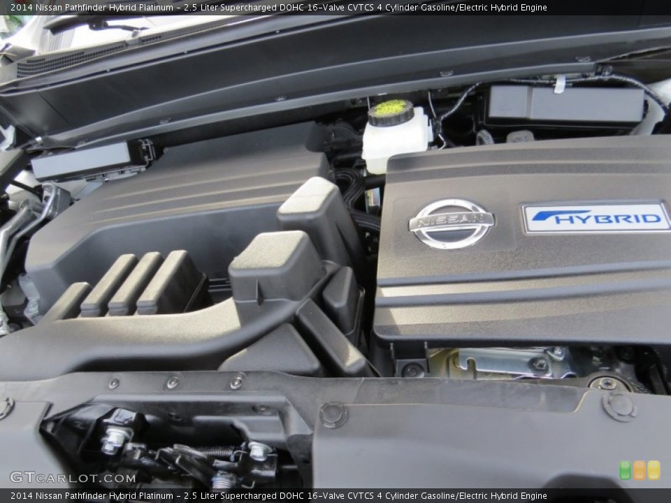 2.5 Liter Supercharged DOHC 16-Valve CVTCS 4 Cylinder Gasoline/Electric Hybrid 2014 Nissan Pathfinder Engine