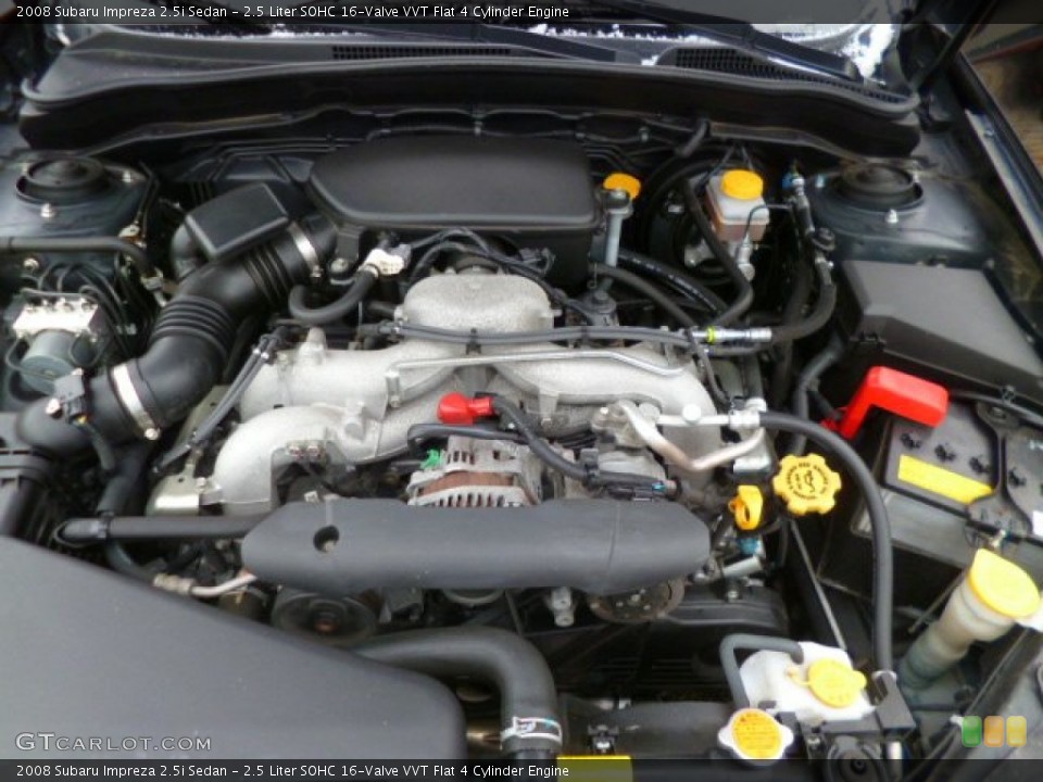 2.5 Liter SOHC 16-Valve VVT Flat 4 Cylinder 2008 Subaru Impreza Engine