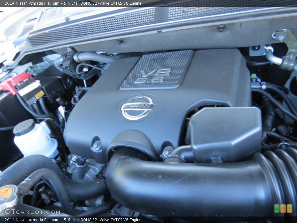 5.6 Liter DOHC 32-Valve CVTCS V8 2014 Nissan Armada Engine