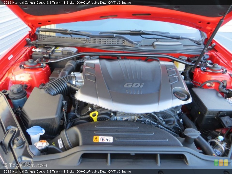 3.8 Liter DOHC 16-Valve Dual-CVVT V6 Engine for the 2013 Hyundai Genesis Coupe #89406828