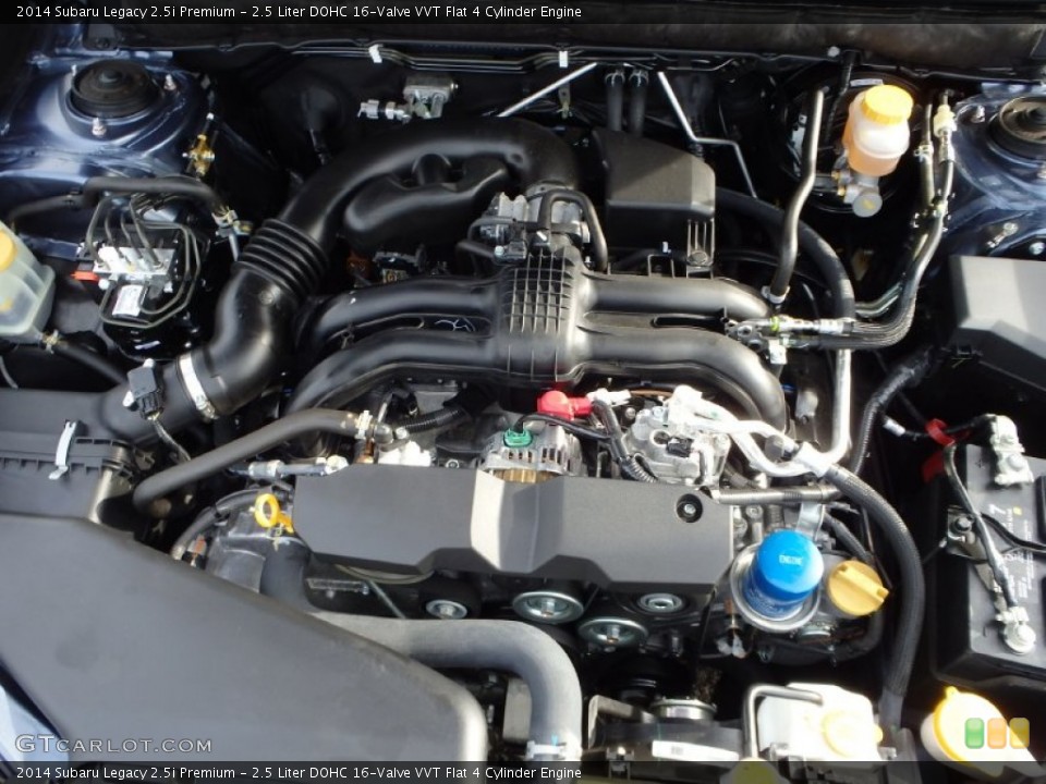 2.5 Liter DOHC 16-Valve VVT Flat 4 Cylinder 2014 Subaru Legacy Engine