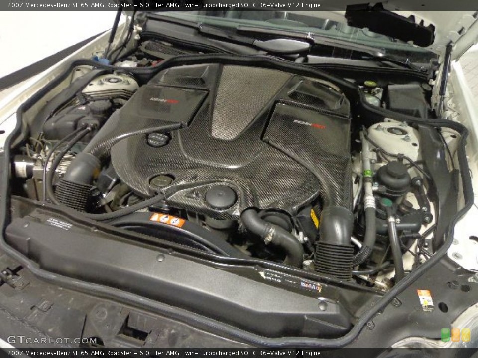 6.0 Liter AMG Twin-Turbocharged SOHC 36-Valve V12 2007 Mercedes-Benz SL Engine