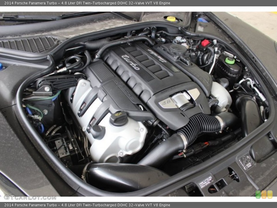 4.8 Liter DFI Twin-Turbocharged DOHC 32-Valve VVT V8 2014 Porsche Panamera Engine