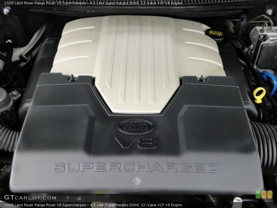 4.2 Liter Supercharged DOHC 32-Valve VCP V8 2008 Land Rover Range Rover Engine