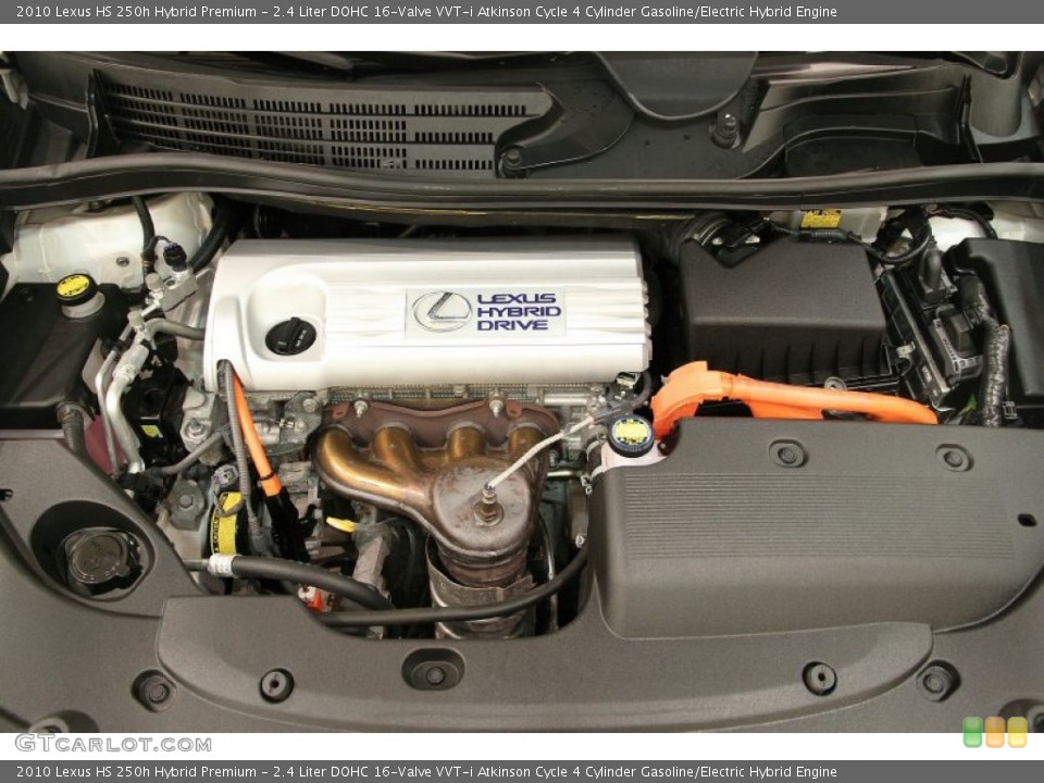 2.4 Liter DOHC 16-Valve VVT-i Atkinson Cycle 4 Cylinder Gasoline/Electric Hybrid 2010 Lexus HS Engine