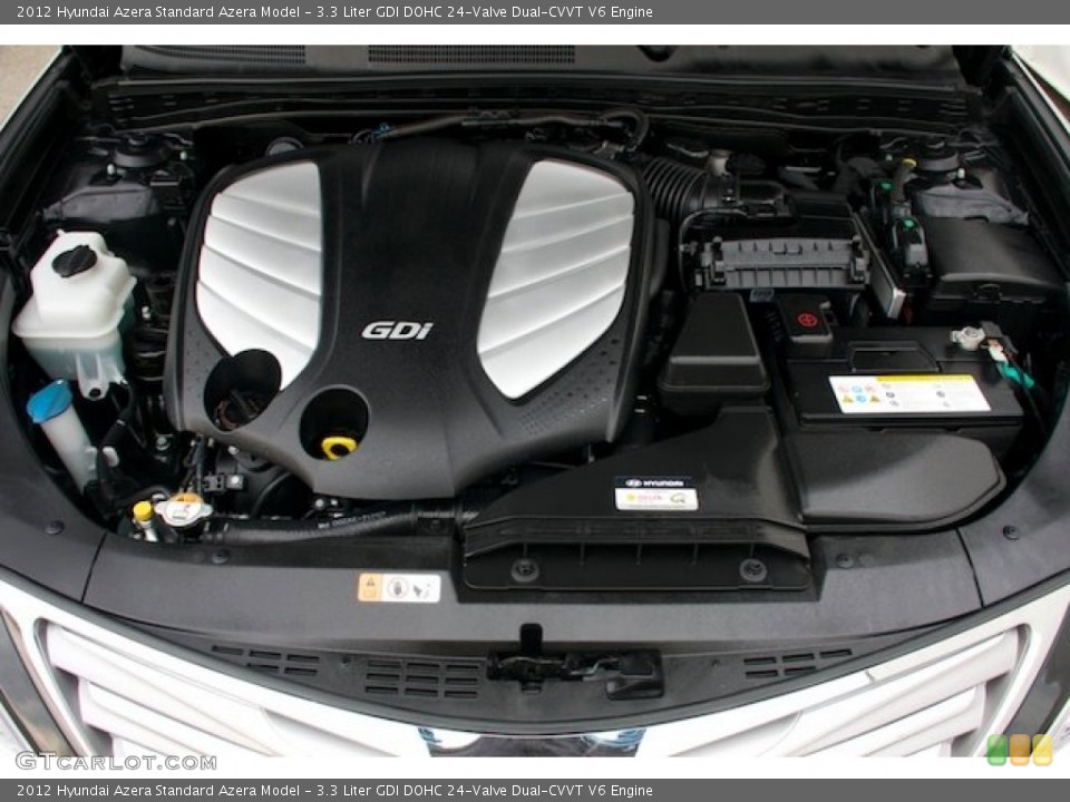 3.3 Liter GDI DOHC 24-Valve Dual-CVVT V6 2012 Hyundai Azera Engine