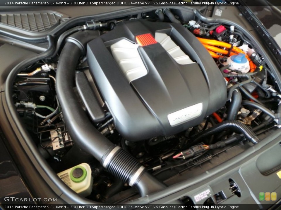 3.0 Liter DFI Supercharged DOHC 24-Valve VVT V6 Gasoline/Electric Parallel Plug-In Hybrid Engine for the 2014 Porsche Panamera #90841219