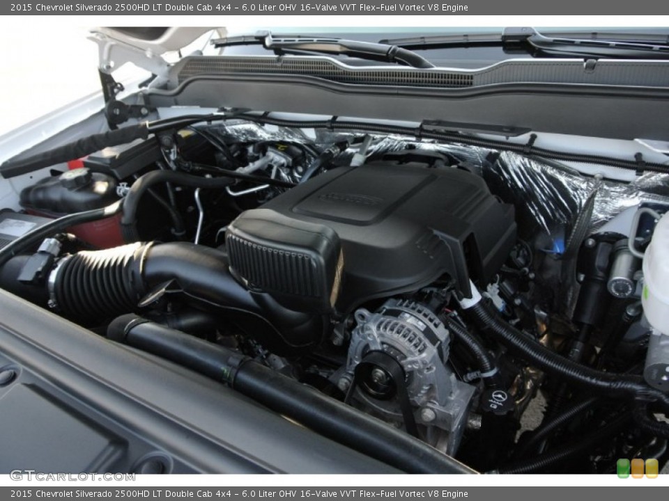 6.0 Liter OHV 16-Valve VVT Flex-Fuel Vortec V8 2015 Chevrolet Silverado 2500HD Engine