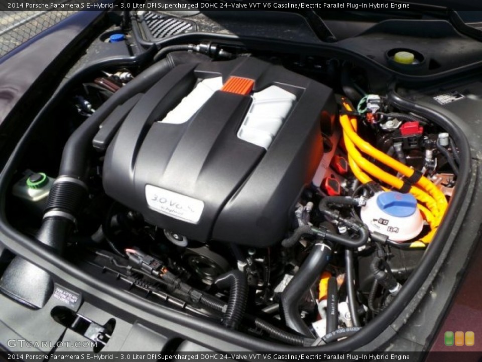 3.0 Liter DFI Supercharged DOHC 24-Valve VVT V6 Gasoline/Electric Parallel Plug-In Hybrid Engine for the 2014 Porsche Panamera #91616178