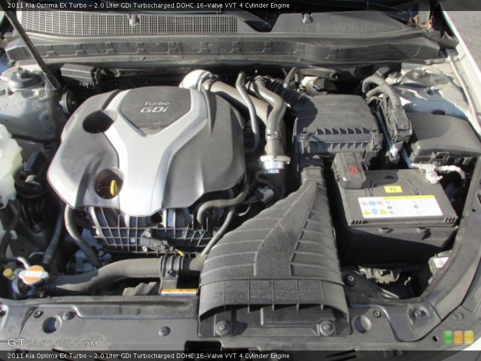 2.0 Liter GDi Turbocharged DOHC 16-Valve VVT 4 Cylinder 2011 Kia Optima Engine