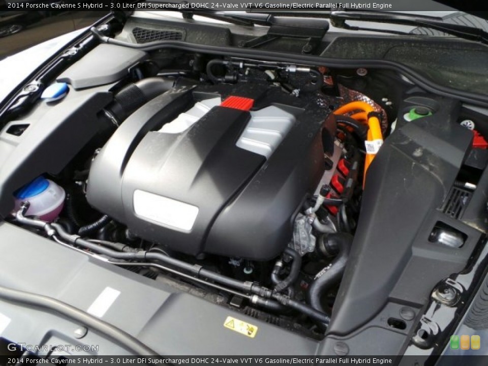 3.0 Liter DFI Supercharged DOHC 24-Valve VVT V6 Gasoline/Electric Parallel Full Hybrid Engine for the 2014 Porsche Cayenne #92237690