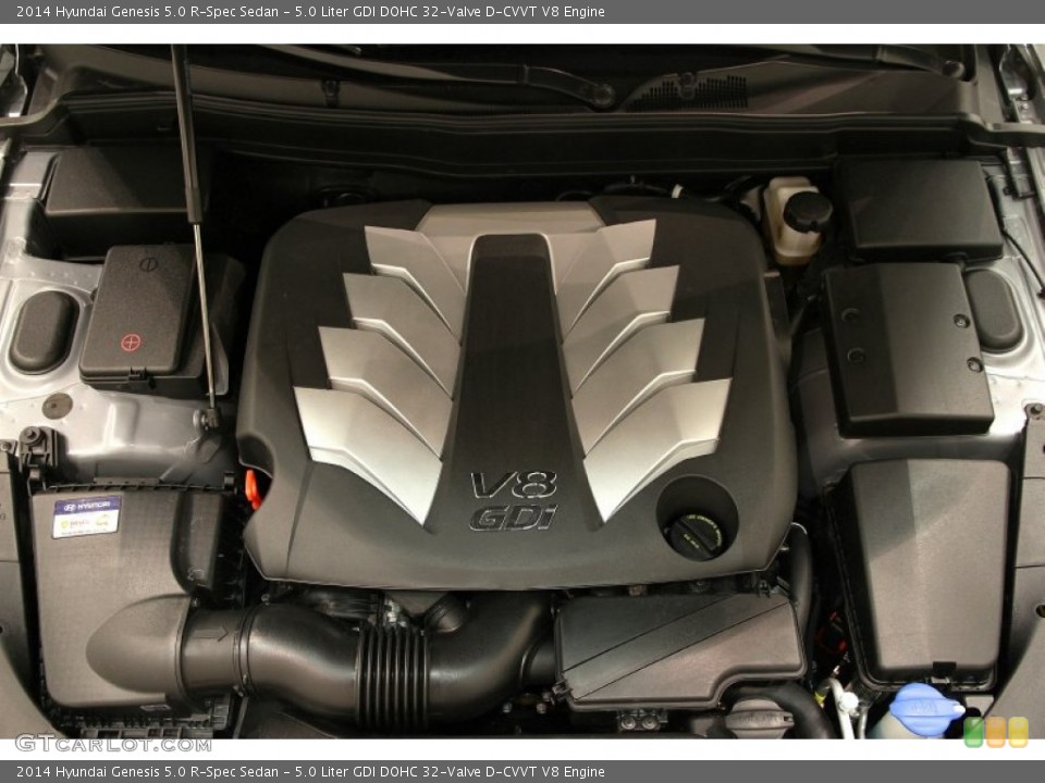 5.0 Liter GDI DOHC 32-Valve D-CVVT V8 2014 Hyundai Genesis Engine