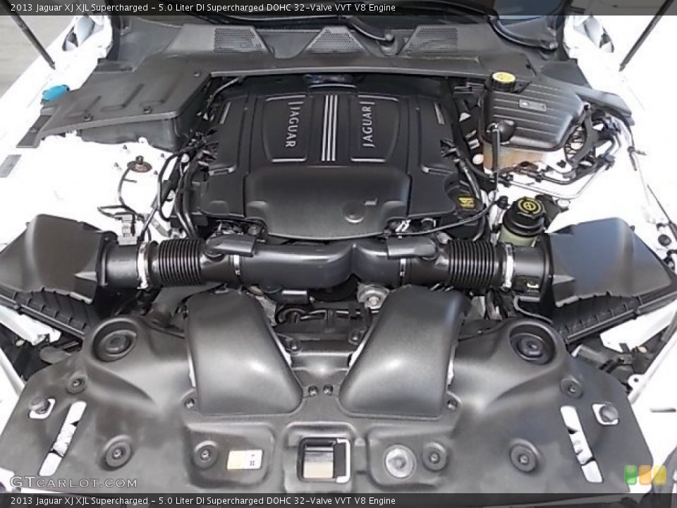 5.0 Liter DI Supercharged DOHC 32-Valve VVT V8 2013 Jaguar XJ Engine