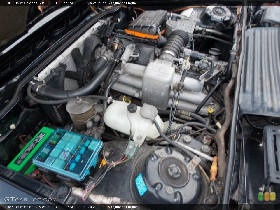 3.4 Liter SOHC 12-Valve Inline 6 Cylinder 1986 BMW 6 Series Engine