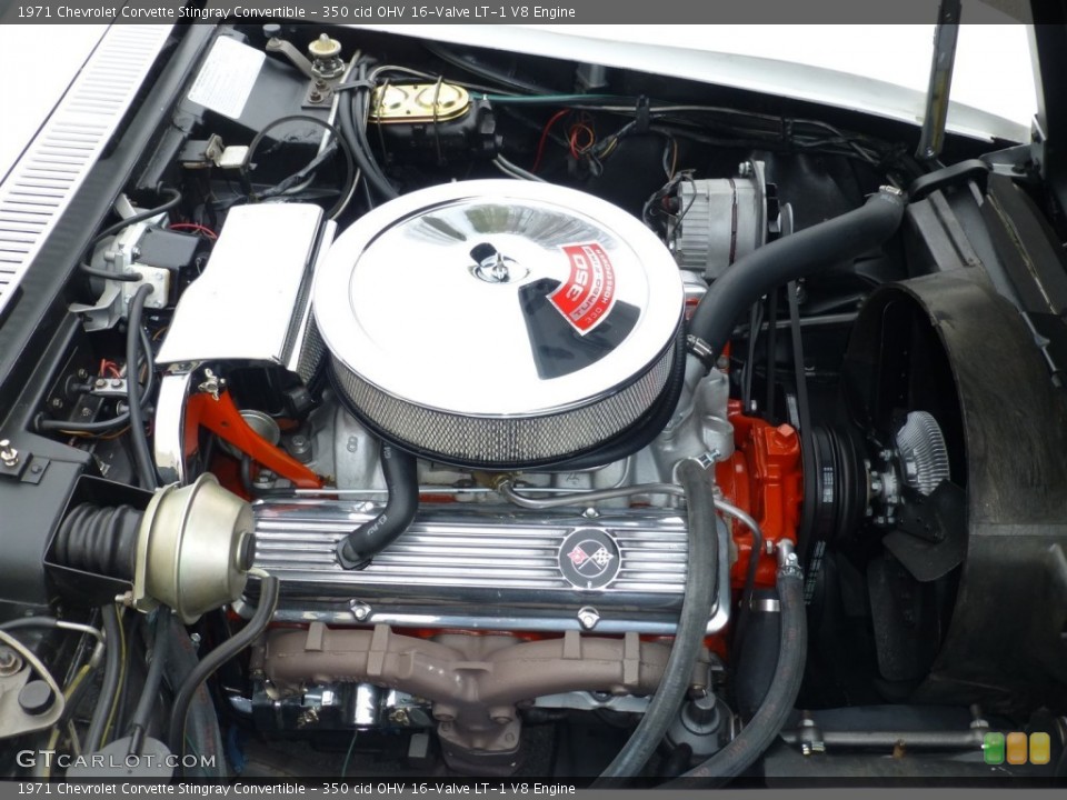 350 cid OHV 16-Valve LT-1 V8 1971 Chevrolet Corvette Engine