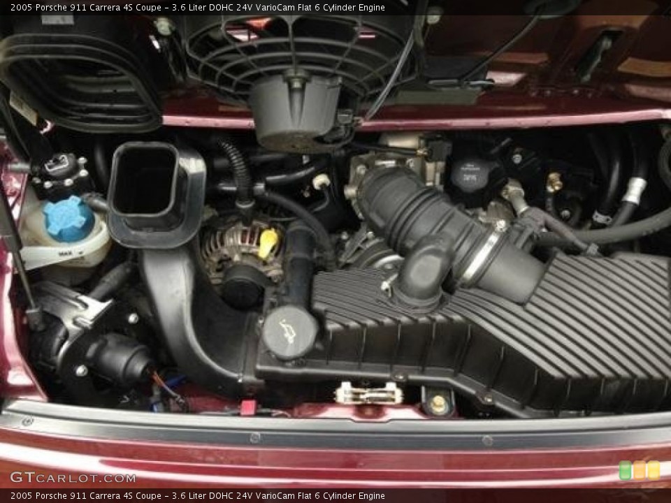 3.6 Liter DOHC 24V VarioCam Flat 6 Cylinder 2005 Porsche 911 Engine