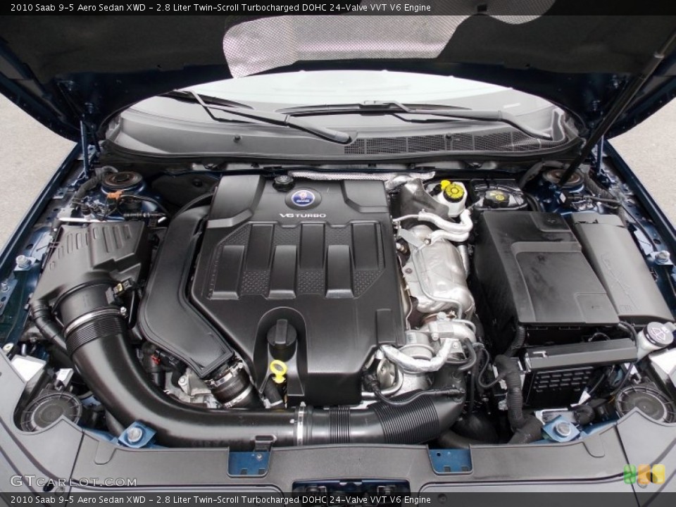 2.8 Liter Twin-Scroll Turbocharged DOHC 24-Valve VVT V6 2010 Saab 9-5 Engine