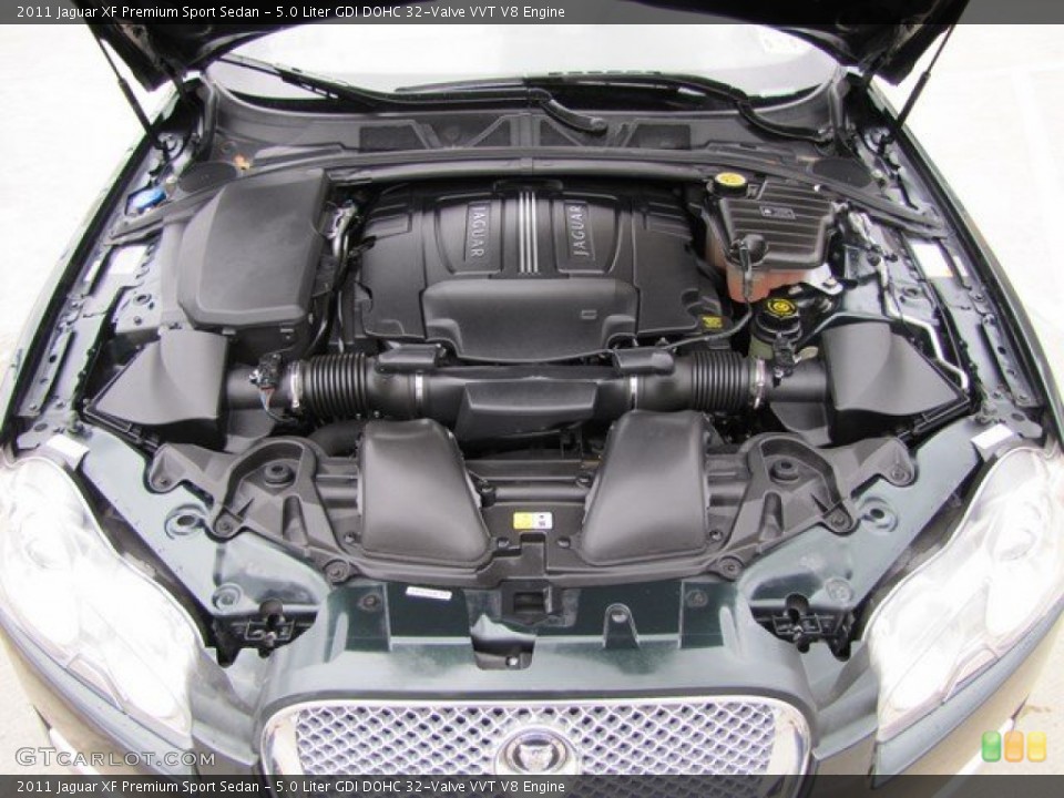 5.0 Liter GDI DOHC 32-Valve VVT V8 2011 Jaguar XF Engine