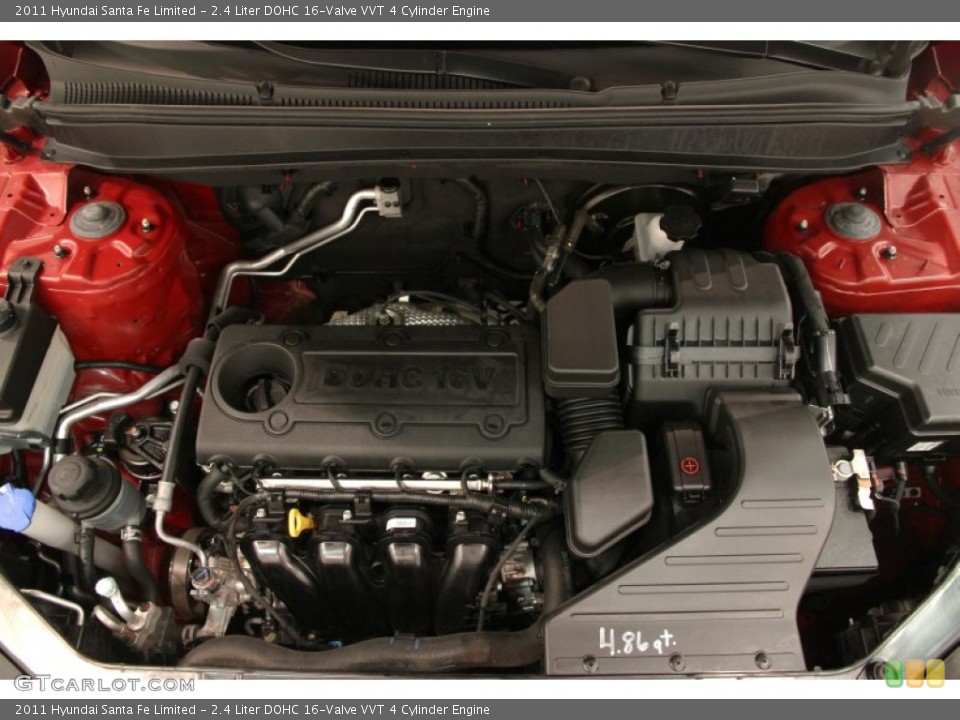 2.4 Liter DOHC 16-Valve VVT 4 Cylinder Engine for the 2011 Hyundai Santa Fe #93871909
