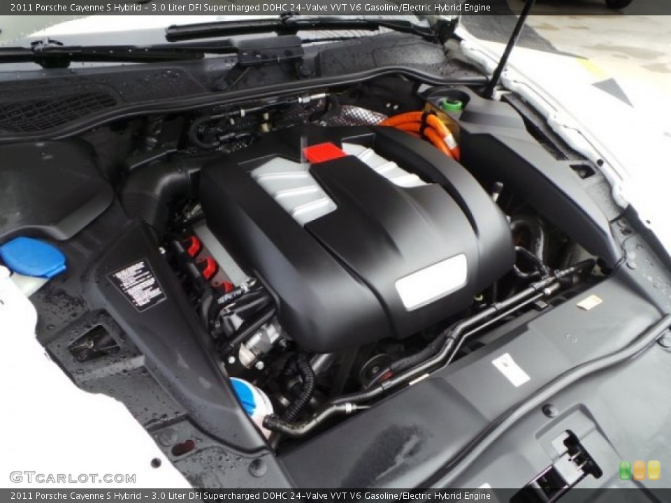 3.0 Liter DFI Supercharged DOHC 24-Valve VVT V6 Gasoline/Electric Hybrid 2011 Porsche Cayenne Engine