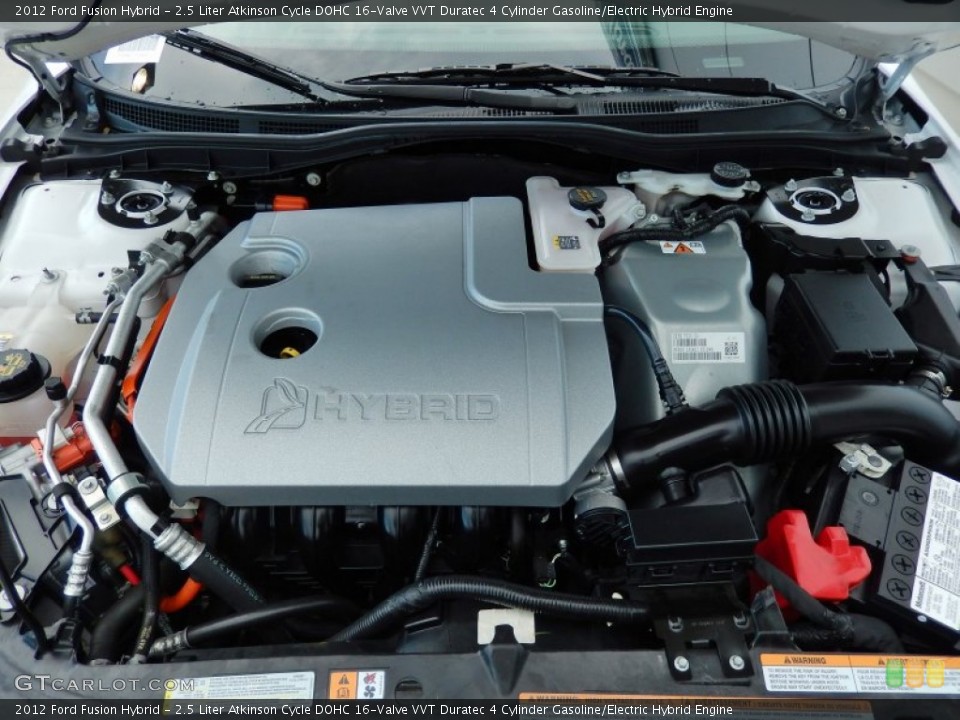 2.5 Liter Atkinson Cycle DOHC 16-Valve VVT Duratec 4 Cylinder Gasoline/Electric Hybrid 2012 Ford Fusion Engine