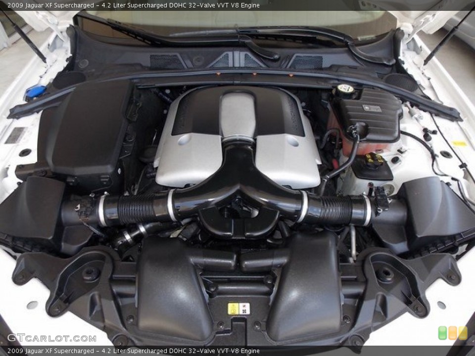 4.2 Liter Supercharged DOHC 32-Valve VVT V8 2009 Jaguar XF Engine