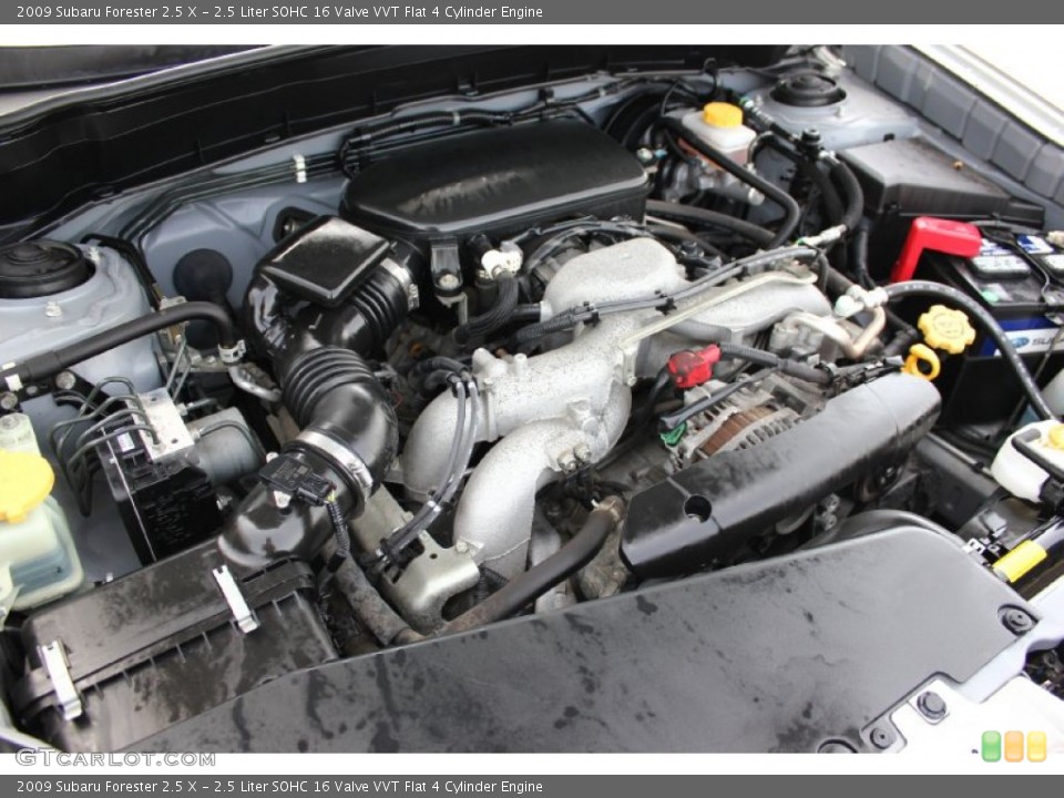 2.5 Liter SOHC 16 Valve VVT Flat 4 Cylinder 2009 Subaru Forester Engine