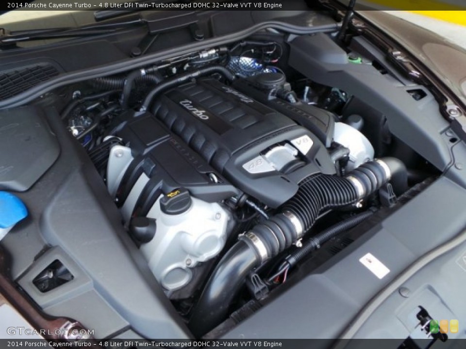 4.8 Liter DFI Twin-Turbocharged DOHC 32-Valve VVT V8 2014 Porsche Cayenne Engine