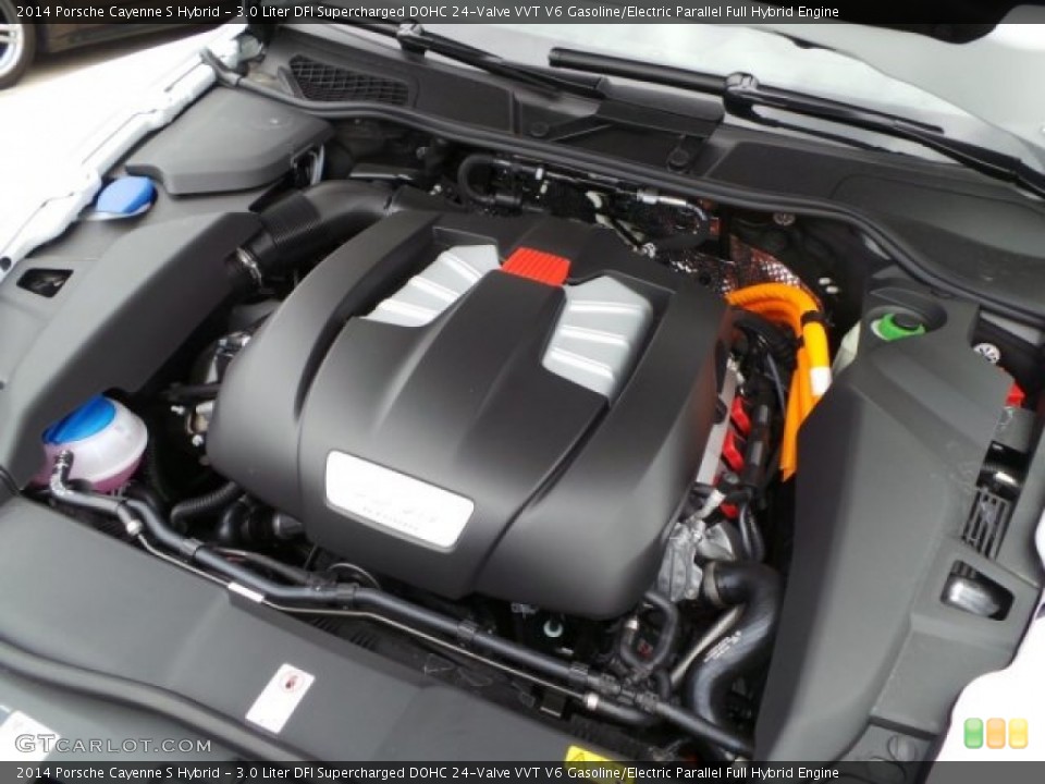 3.0 Liter DFI Supercharged DOHC 24-Valve VVT V6 Gasoline/Electric Parallel Full Hybrid 2014 Porsche Cayenne Engine
