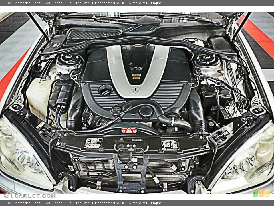 5.5 Liter Twin-Turbocharged SOHC 36-Valve V12 Engine for the 2003 Mercedes-Benz S #95564387