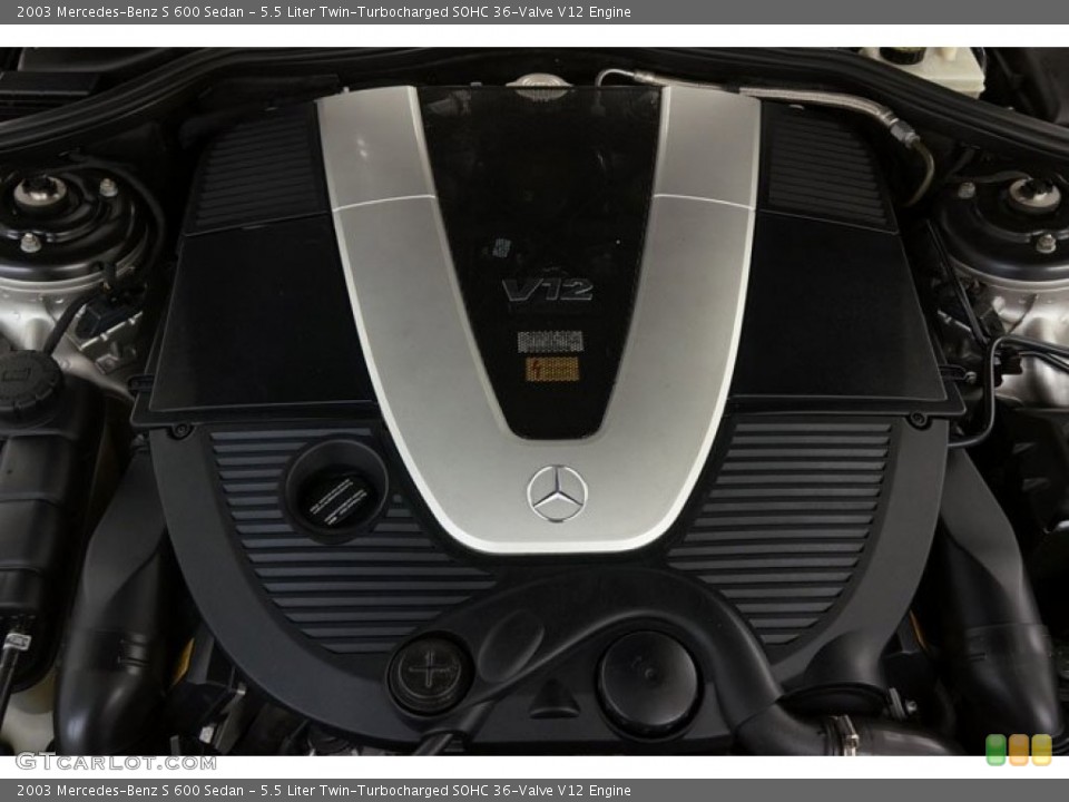 5.5 Liter Twin-Turbocharged SOHC 36-Valve V12 Engine for the 2003 Mercedes-Benz S #95565089