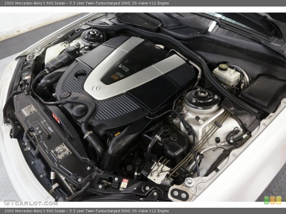 5.5 Liter Twin-Turbocharged SOHC 36-Valve V12 Engine for the 2003 Mercedes-Benz S #95565128