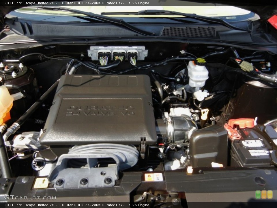 3.0 Liter DOHC 24-Valve Duratec Flex-Fuel V6 2011 Ford Escape Engine