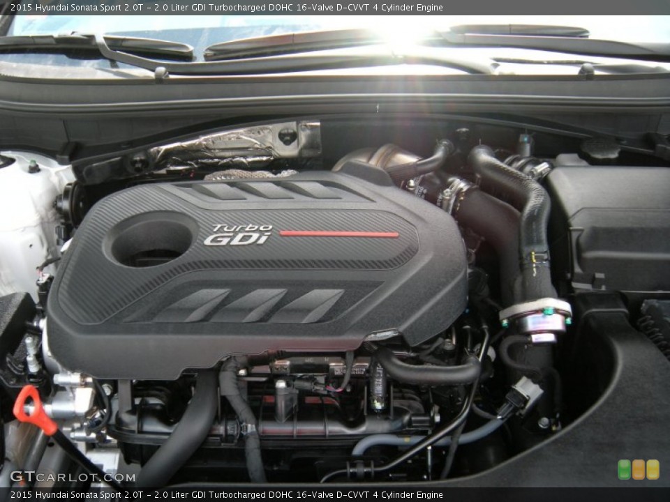 2.0 Liter GDI Turbocharged DOHC 16-Valve D-CVVT 4 Cylinder 2015 Hyundai Sonata Engine