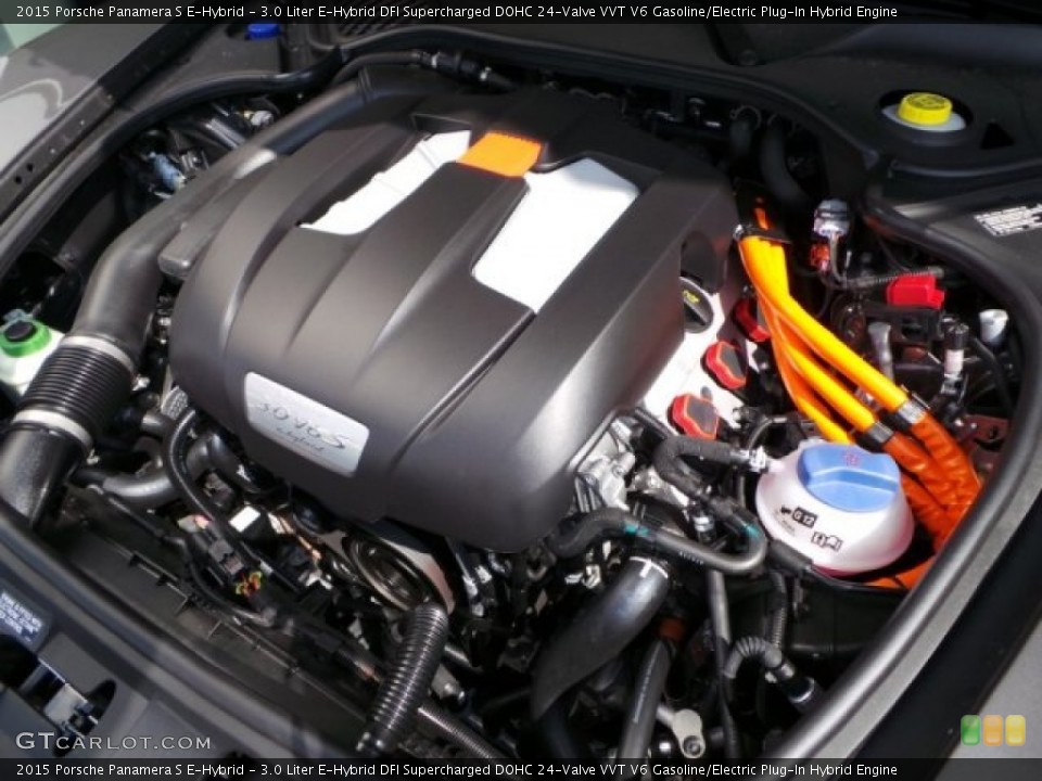 3.0 Liter E-Hybrid DFI Supercharged DOHC 24-Valve VVT V6 Gasoline/Electric Plug-In Hybrid Engine for the 2015 Porsche Panamera #96744142