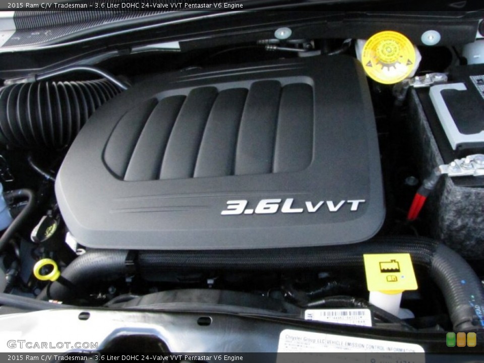 3.6 Liter DOHC 24-Valve VVT Pentastar V6 2015 Ram C/V Engine