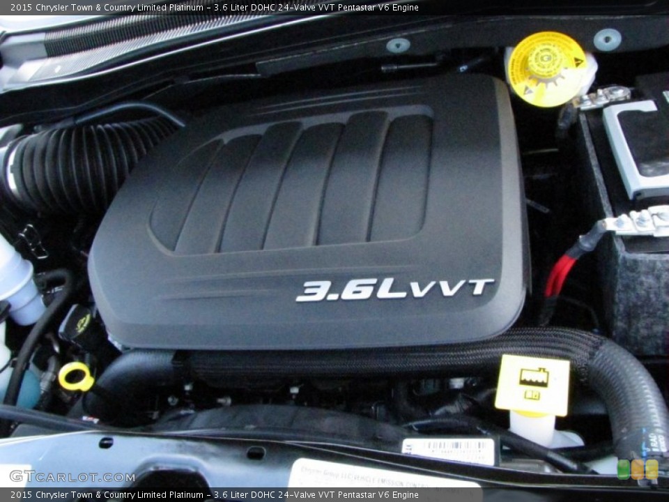 3.6 Liter DOHC 24-Valve VVT Pentastar V6 2015 Chrysler Town & Country Engine