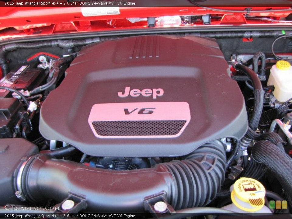 3.6 Liter DOHC 24-Valve VVT V6 2015 Jeep Wrangler Engine