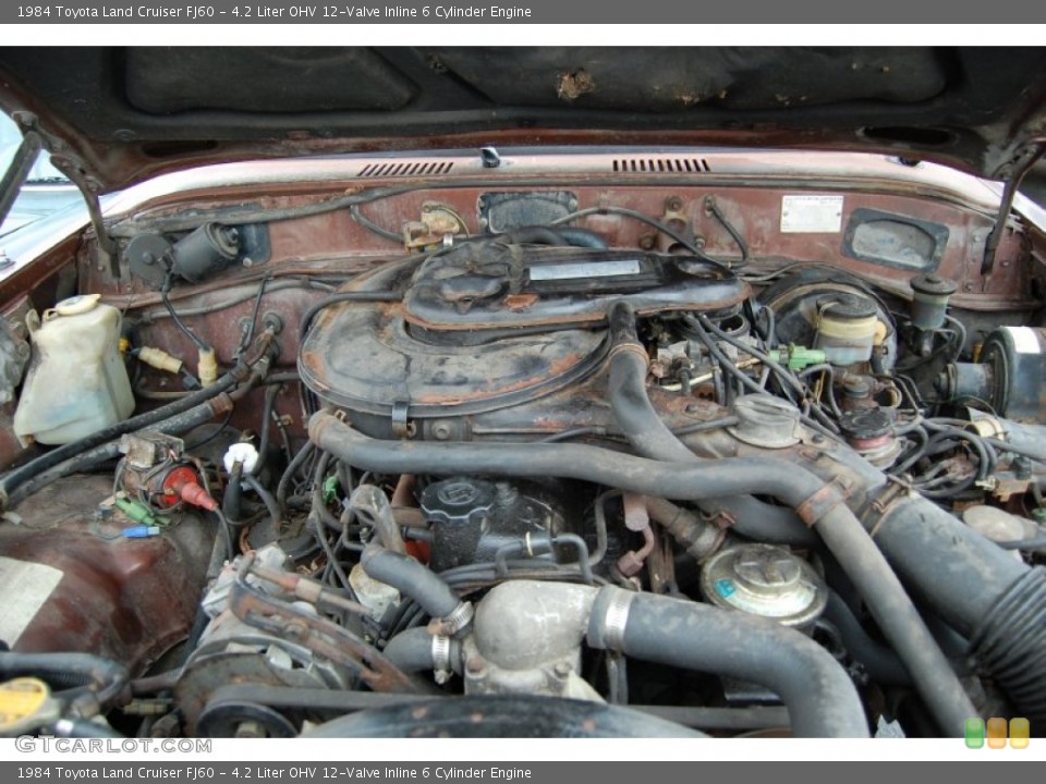 4.2 Liter OHV 12-Valve Inline 6 Cylinder 1984 Toyota Land Cruiser Engine