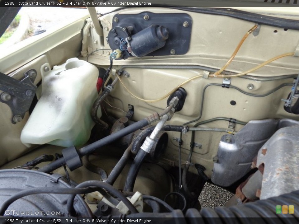 3.4 Liter OHV 8-Valve 4 Cylinder Diesel 1988 Toyota Land Cruiser Engine