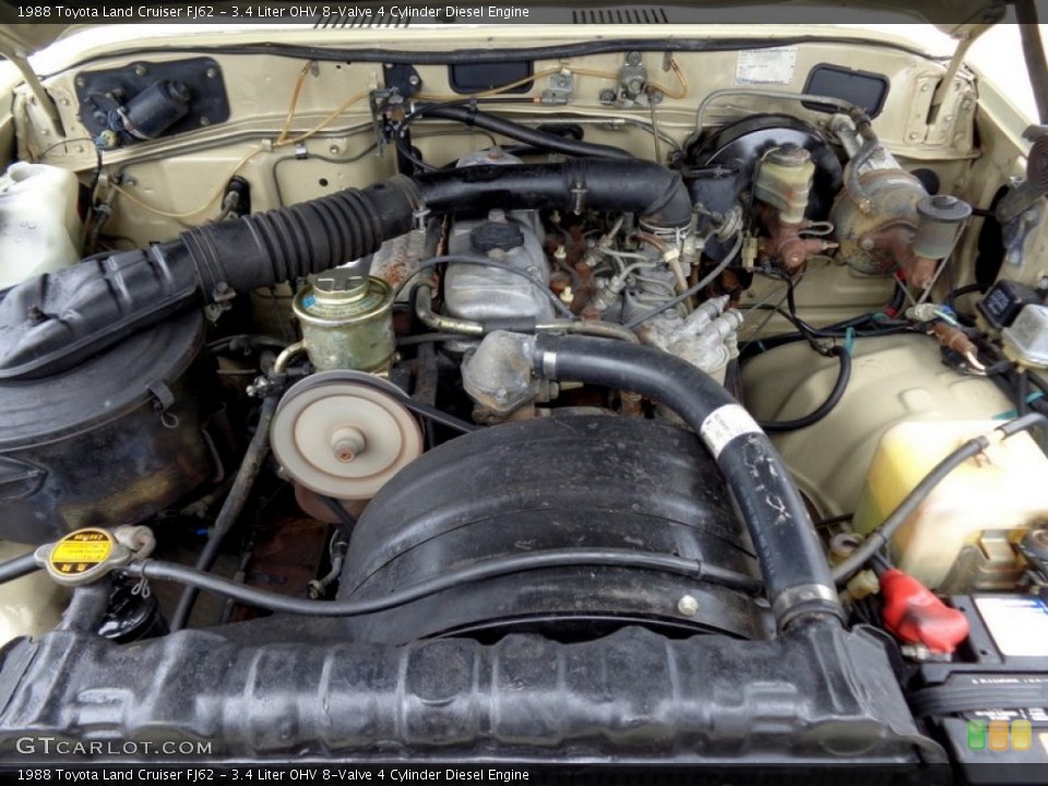 3.4 Liter OHV 8-Valve 4 Cylinder Diesel Engine for the 1988 Toyota Land Cruiser #97925428